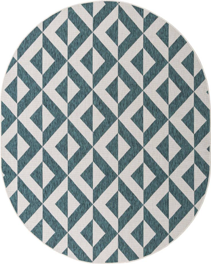 Detail image of 7' 10 x 10' Easy-Clean Jill Zarin Napa Indoor / Outdoor Oval Rug