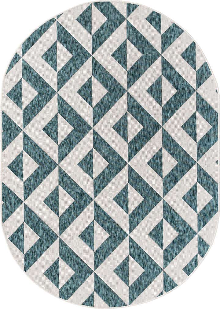 5' 3 x 8' Easy-Clean Jill Zarin Napa Indoor / Outdoor Oval Rug
