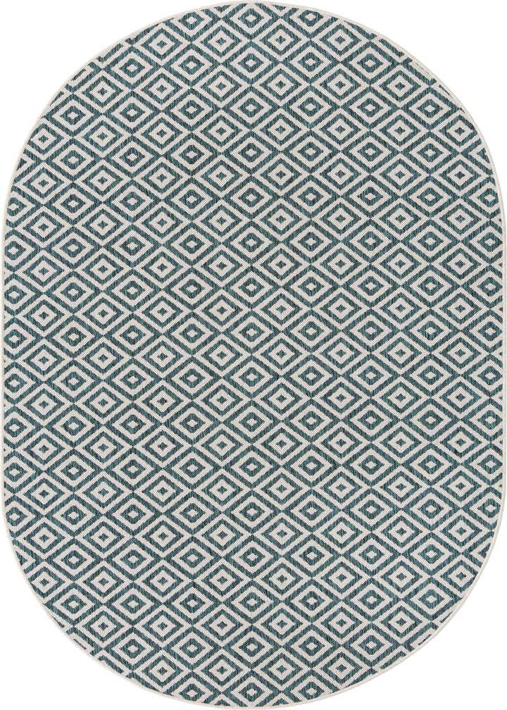 5' 3 x 8' Easy-Clean Jill Zarin Costa Rica Indoor / Outdoor Oval Rug