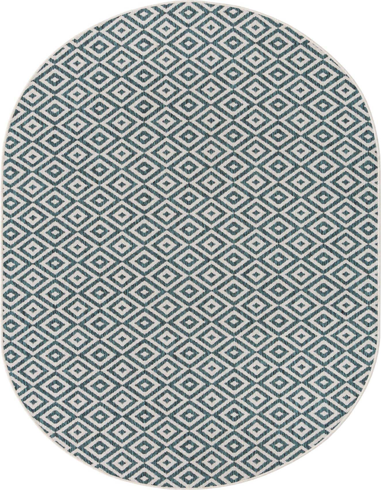5' 3 x 8' Easy-Clean Jill Zarin Costa Rica Indoor / Outdoor Oval Rug