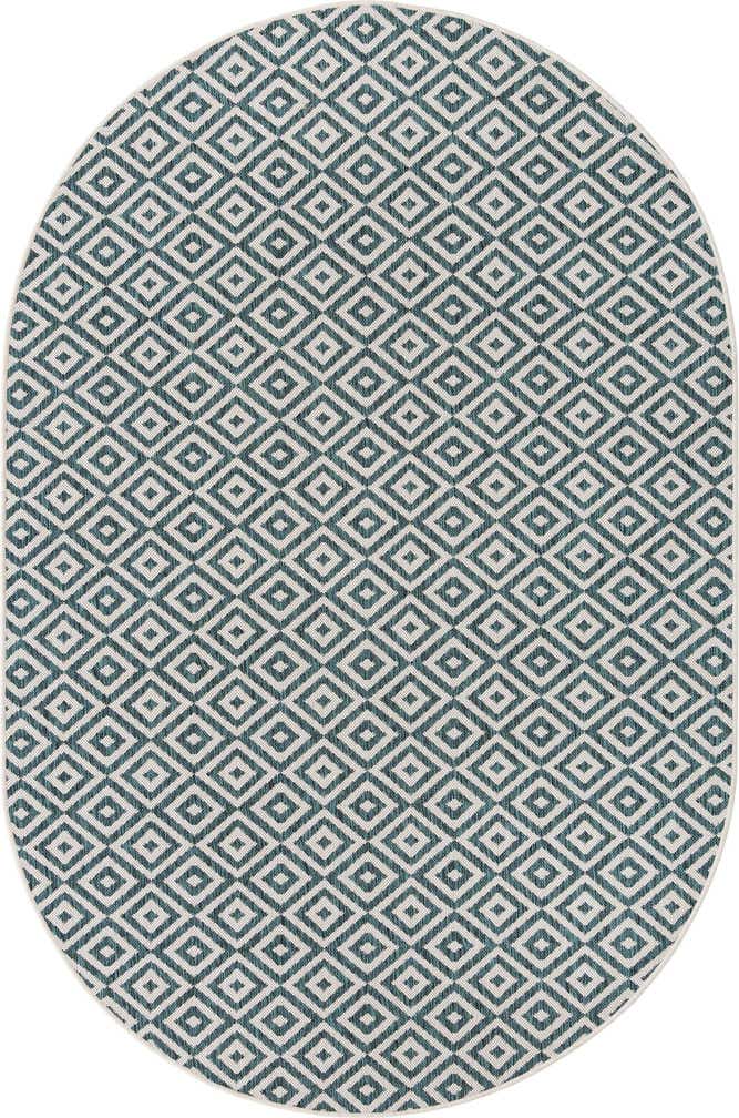 5' 3 x 8' Easy-Clean Jill Zarin Costa Rica Indoor / Outdoor Oval Rug