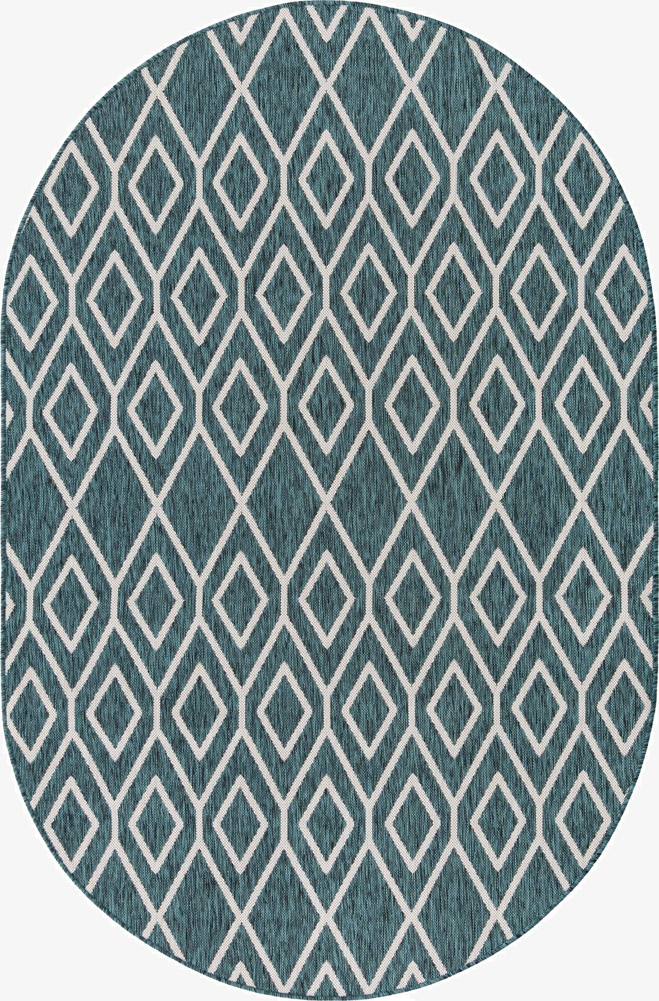 5' 3 x 8'  Washable Jill Zarin Turks and Caicos Indoor / Outdoor Oval Rug