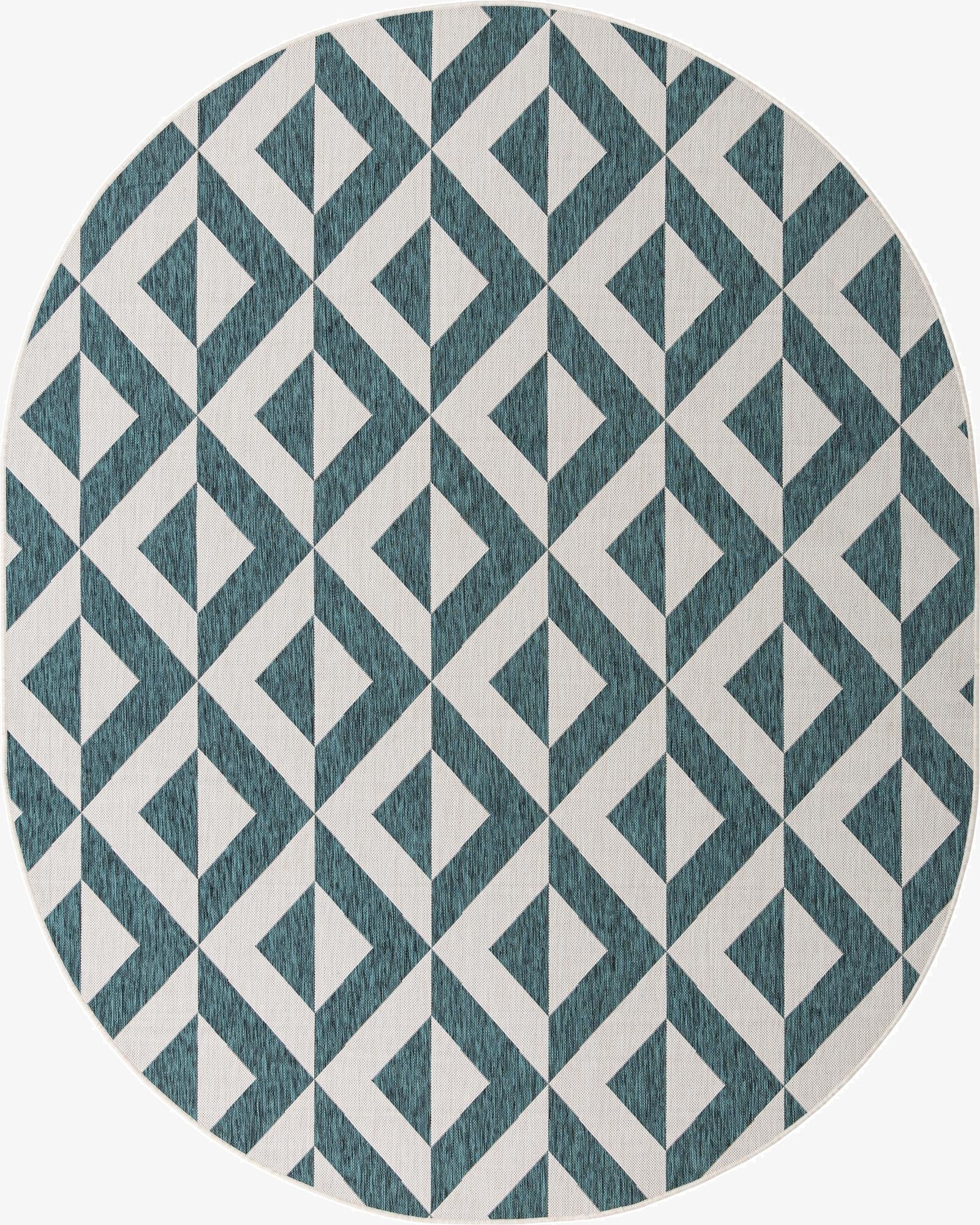 7' 10 x 10'  Washable Jill Zarin Napa Indoor / Outdoor Oval Rug