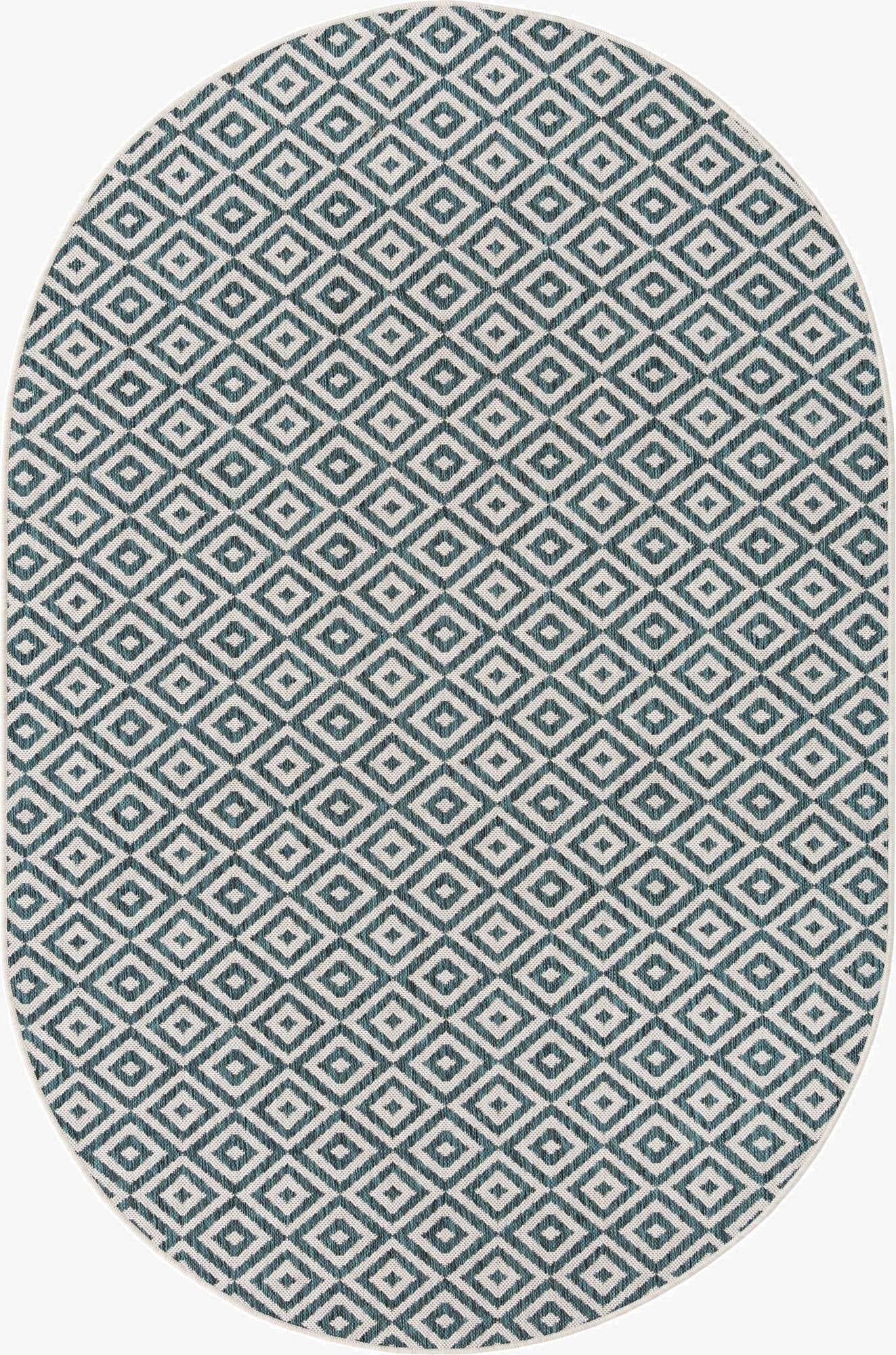 5' 3 x 8'  Washable Jill Zarin Costa Rica Indoor / Outdoor Oval Rug