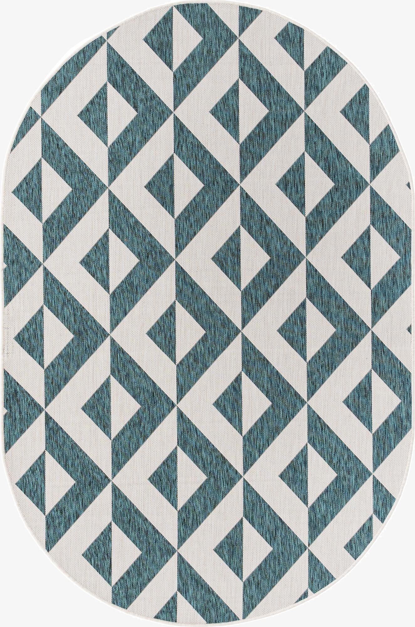5' 3 x 8'  Washable Jill Zarin Napa Indoor / Outdoor Oval Rug
