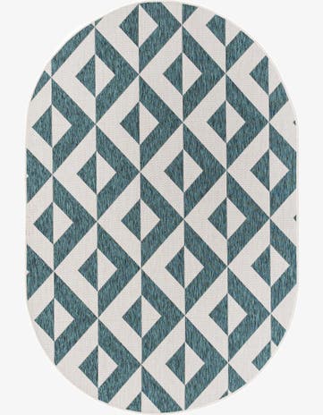 5' 3 x 8' Easy-Clean Jill Zarin Napa Indoor / Outdoor Oval Rug