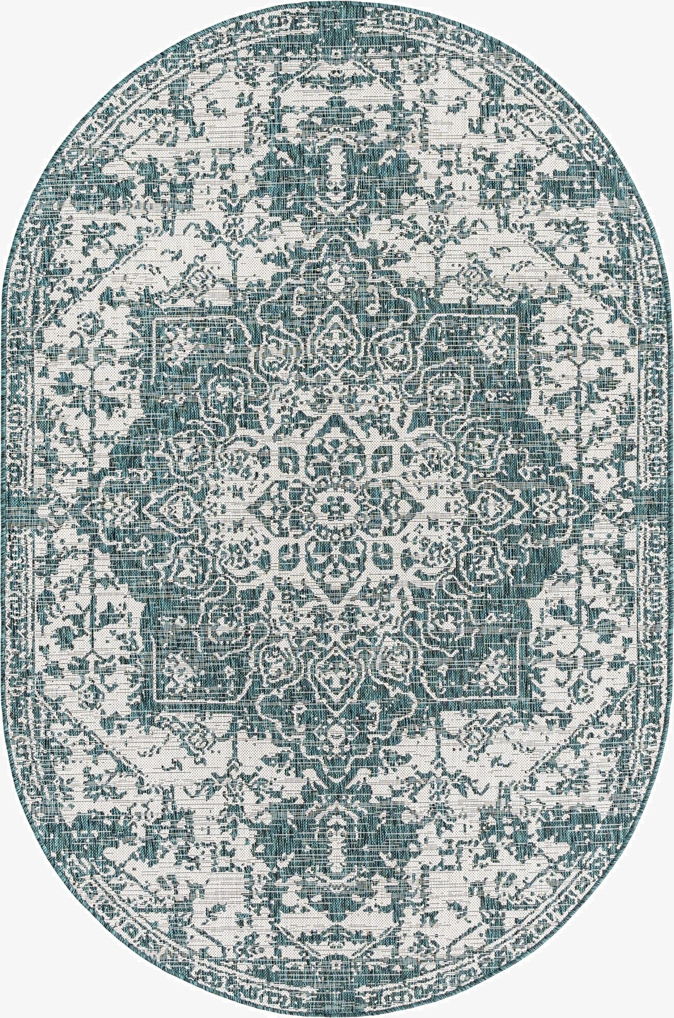 5' 3 x 8'  Washable Jill Zarin Dubai Indoor / Outdoor Oval Rug