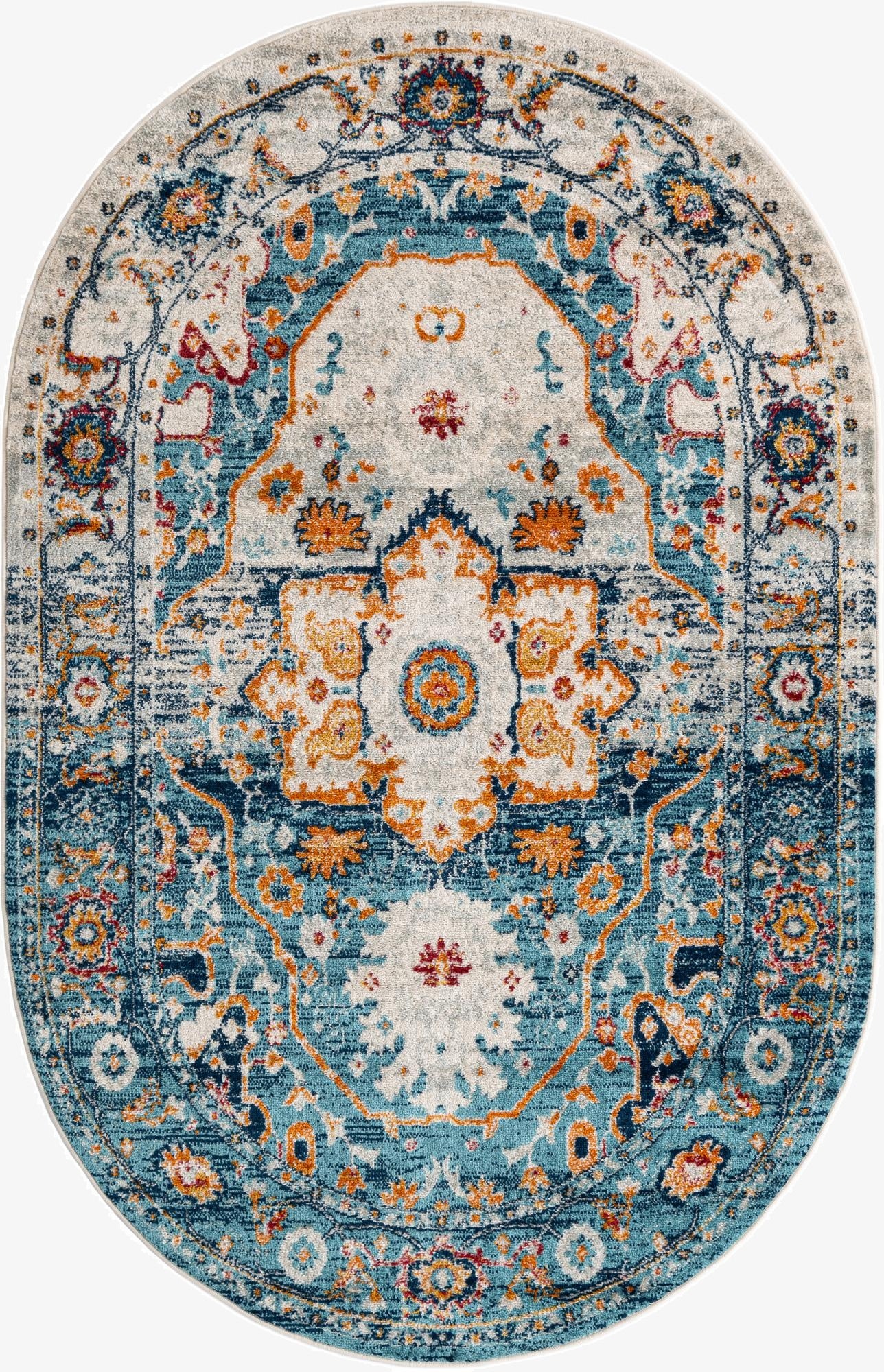 5' 3 x 8' Madeline Vintage Oval Rug