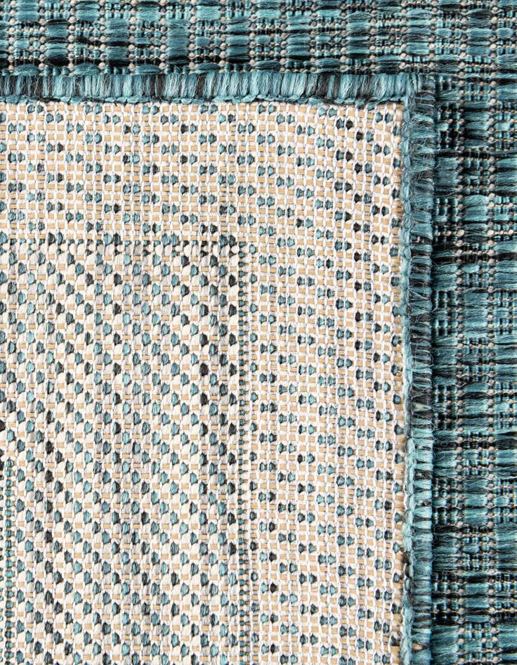 Detail image of 3' x 5' 3 Easy-Clean Border Indoor / Outdoor Oval Rug