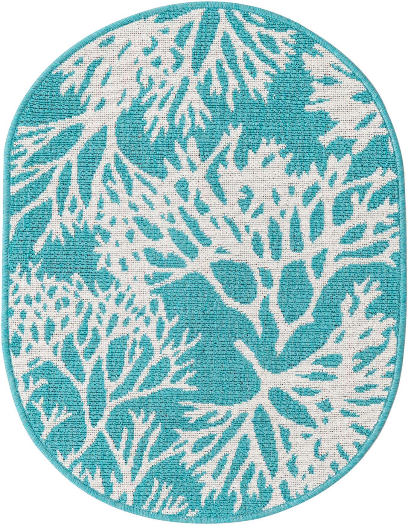 2' x 3' Easy-Clean Coastal Indoor / Outdoor Oval Rug