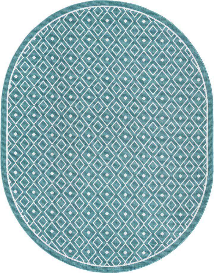 7' 10 x 10' Easy-Clean Lattice Indoor / Outdoor Oval Rug