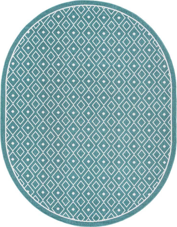 Detail image of 7' 10 x 10' Easy-Clean Lattice Indoor / Outdoor Oval Rug