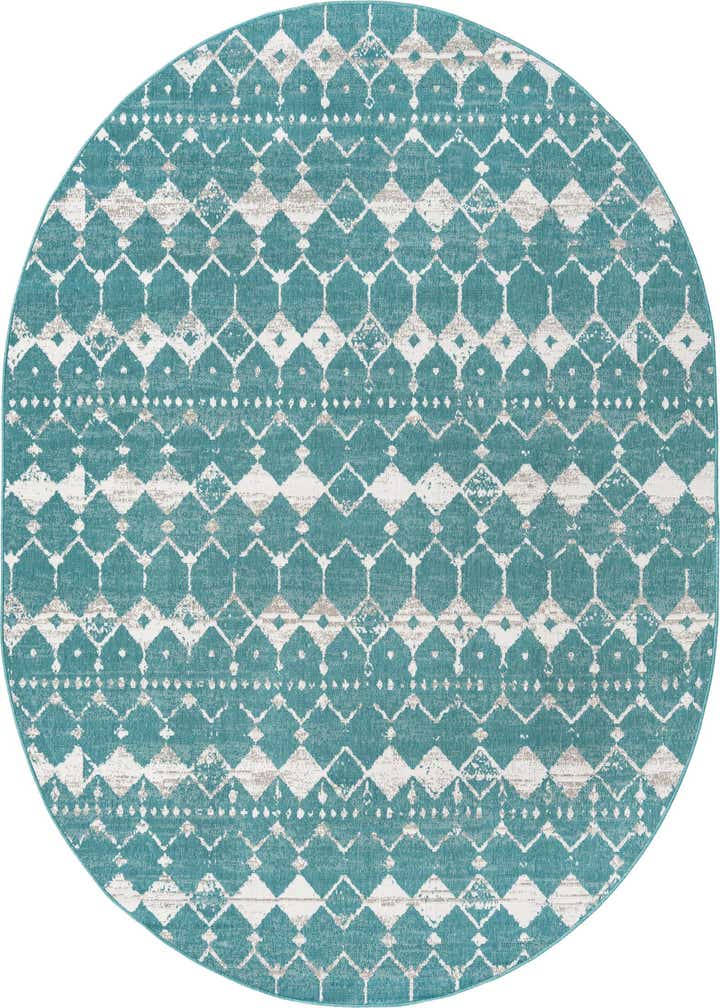 7' 10 x 10' Easy-Clean Lattice Indoor / Outdoor Oval Rug