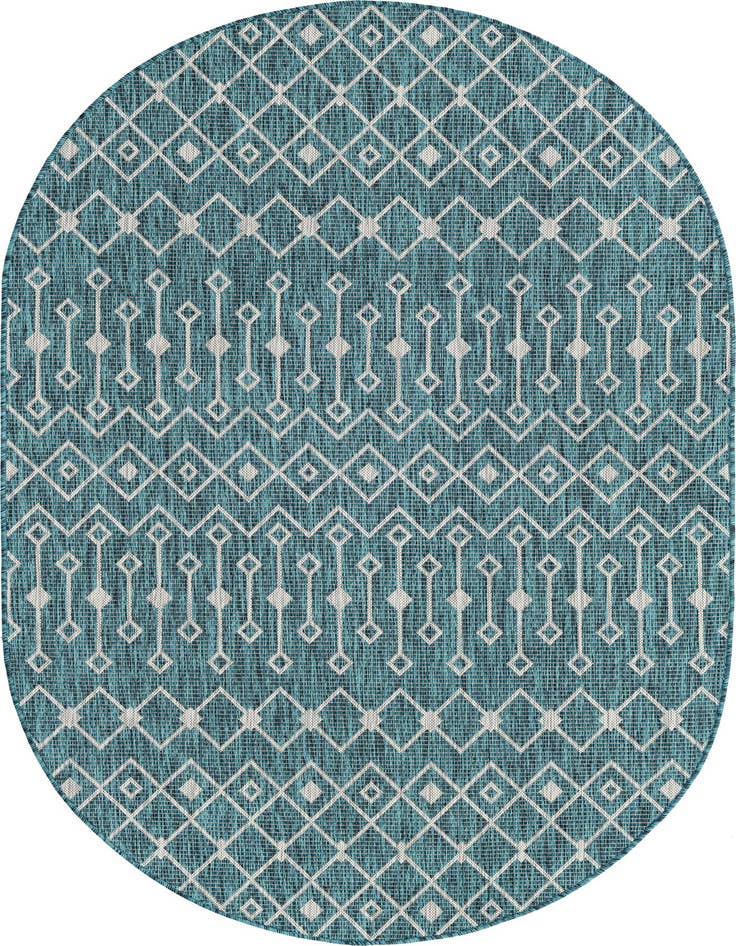 Detail image of 5' 3 x 8' Easy-Clean Lattice Indoor / Outdoor Oval Rug