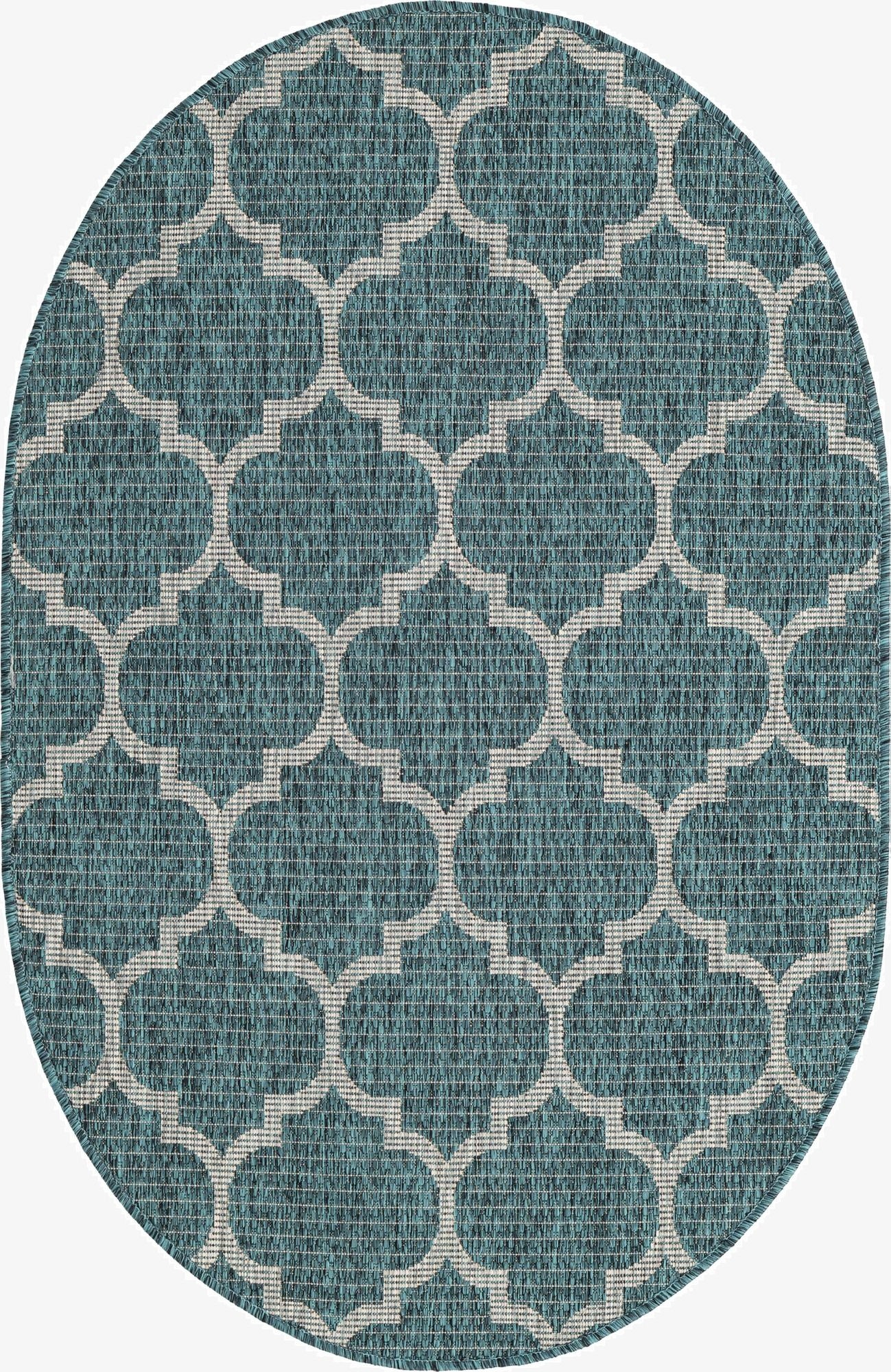 3' x 5' 3 Washable Lattice Indoor / Outdoor Oval Rug
