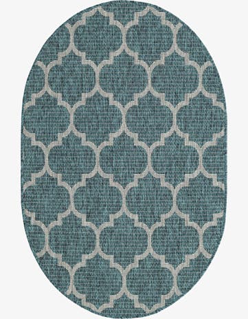 3' x 5' 3 Easy-Clean Lattice Indoor / Outdoor Oval Rug