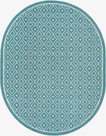 7' 10 x 10' Easy-Clean Lattice Indoor / Outdoor Oval Rug
