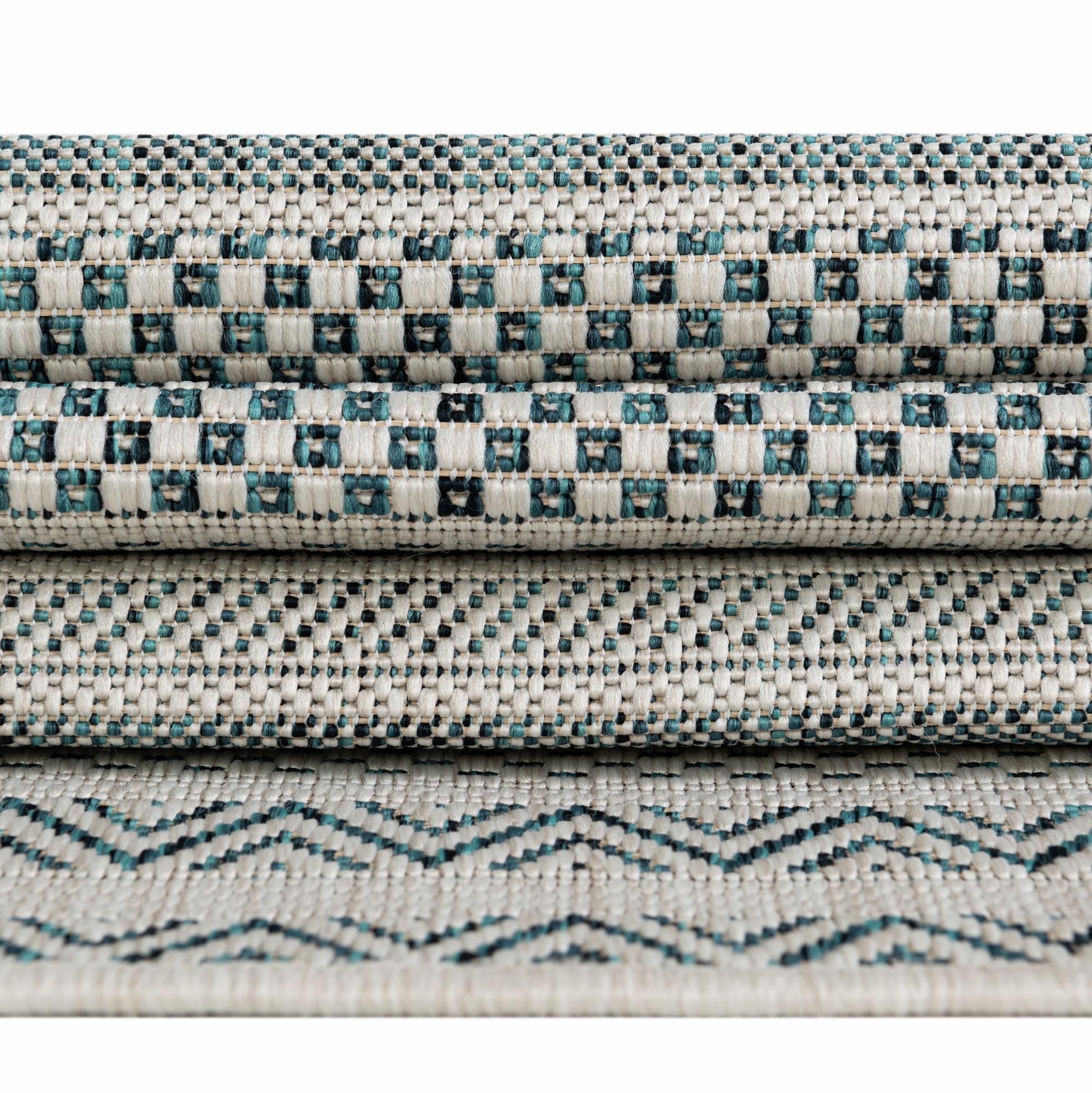 3' x 5' 3 Easy-Clean Ribbon Indoor / Outdoor Oval Rug