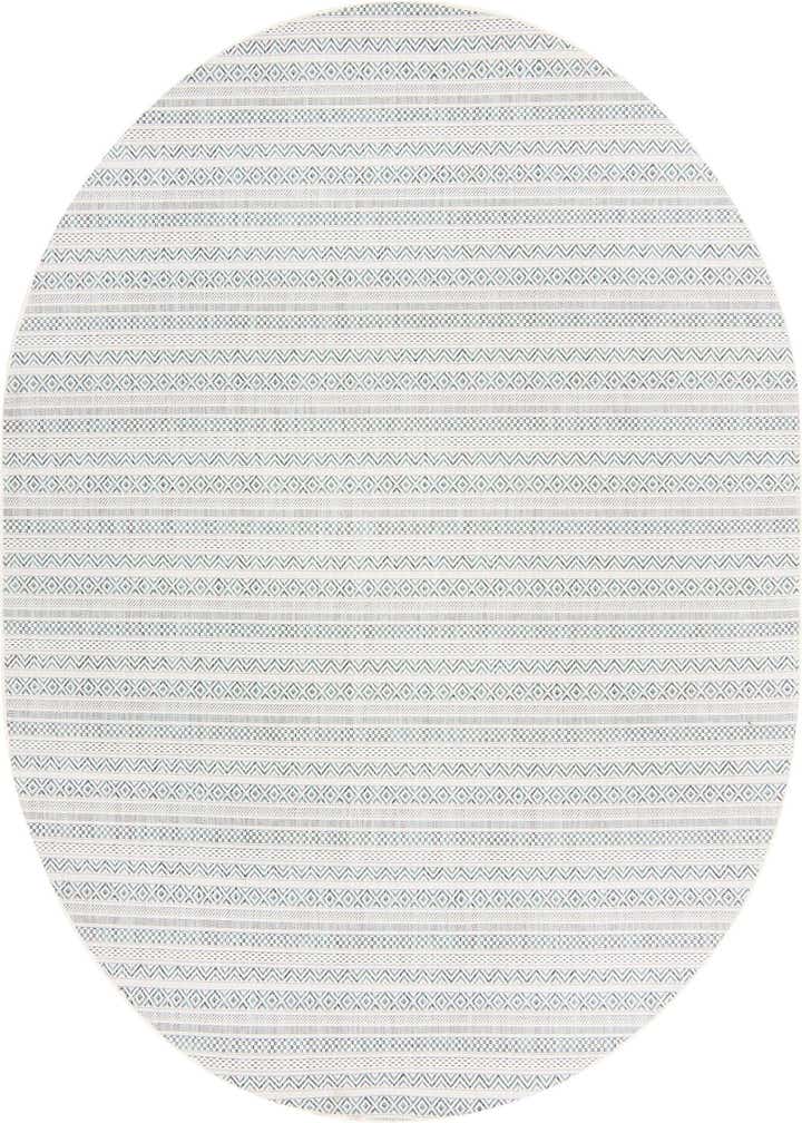 7' 10 x 10' Easy-Clean Ribbon Indoor / Outdoor Oval Rug