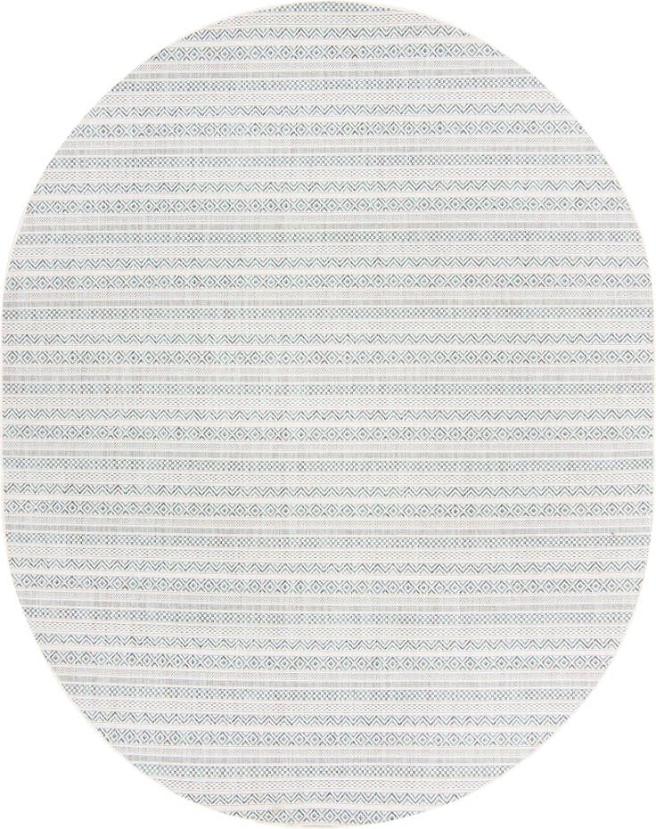 Detail image of 7' 10 x 10' Easy-Clean Ribbon Indoor / Outdoor Oval Rug