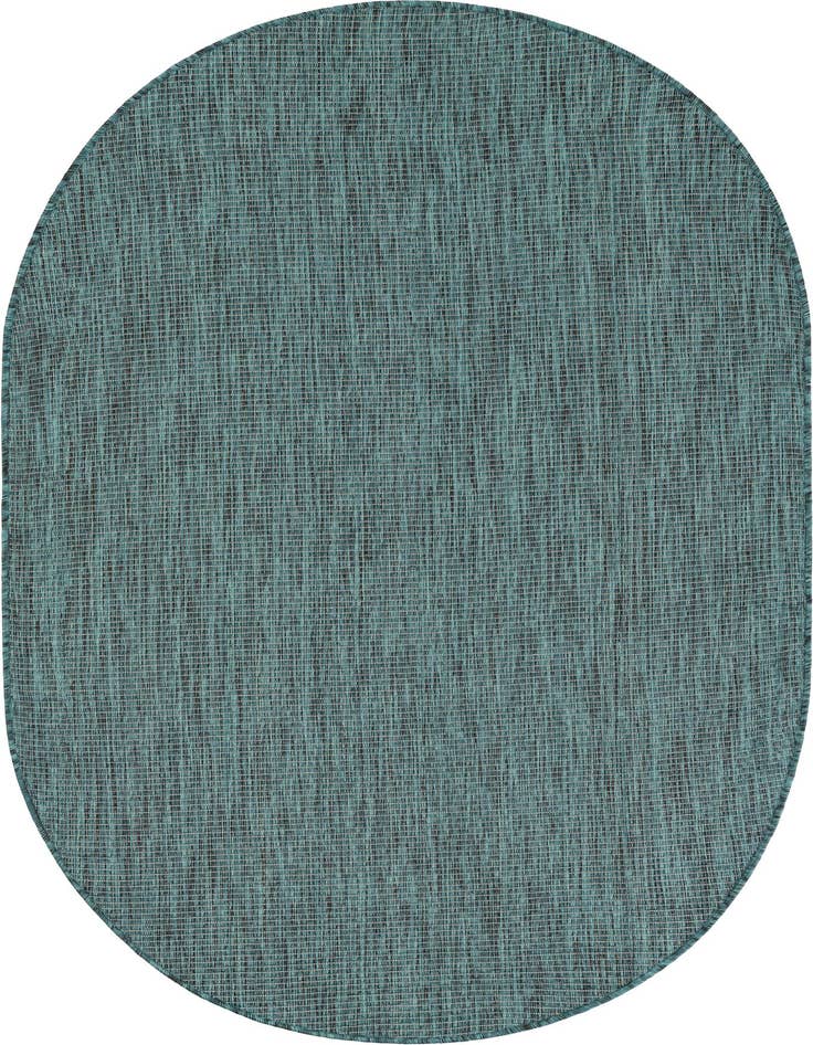 Detail image of 4' 1 x 6' 1 Easy-Clean Solid Indoor / Outdoor Oval Rug