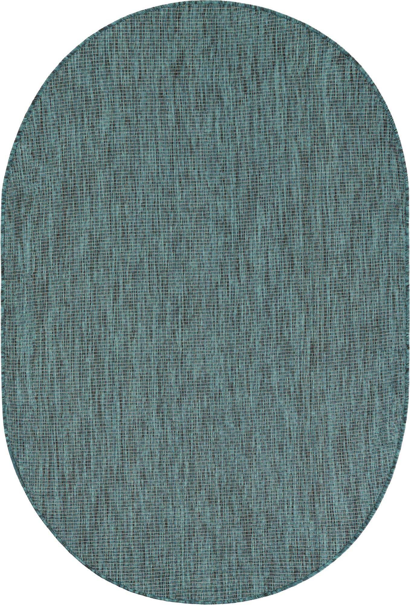 4' 1 x 6' 1 Easy-Clean Solid Indoor / Outdoor Oval Rug