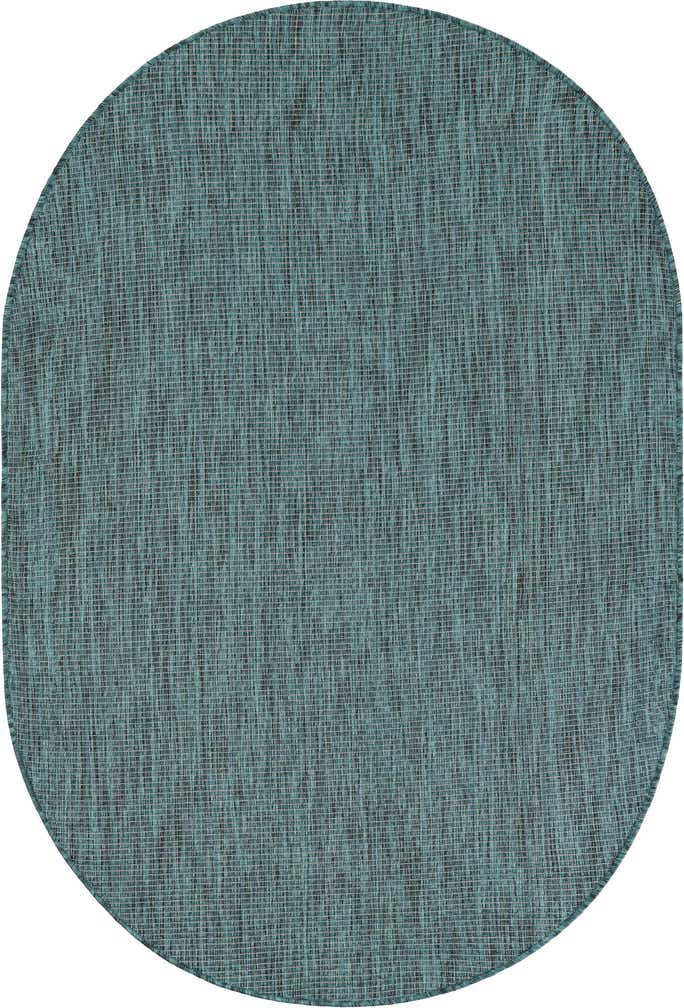 4' 1 x 6' 1 Easy-Clean Solid Indoor / Outdoor Oval Rug