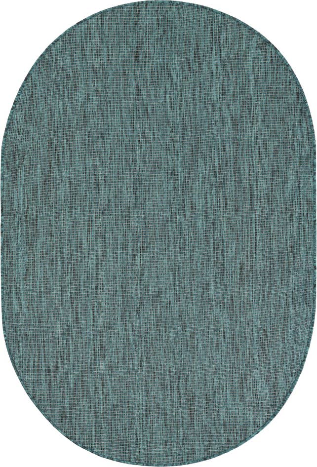 Detail image of 4' 1 x 6' 1 Easy-Clean Solid Indoor / Outdoor Oval Rug