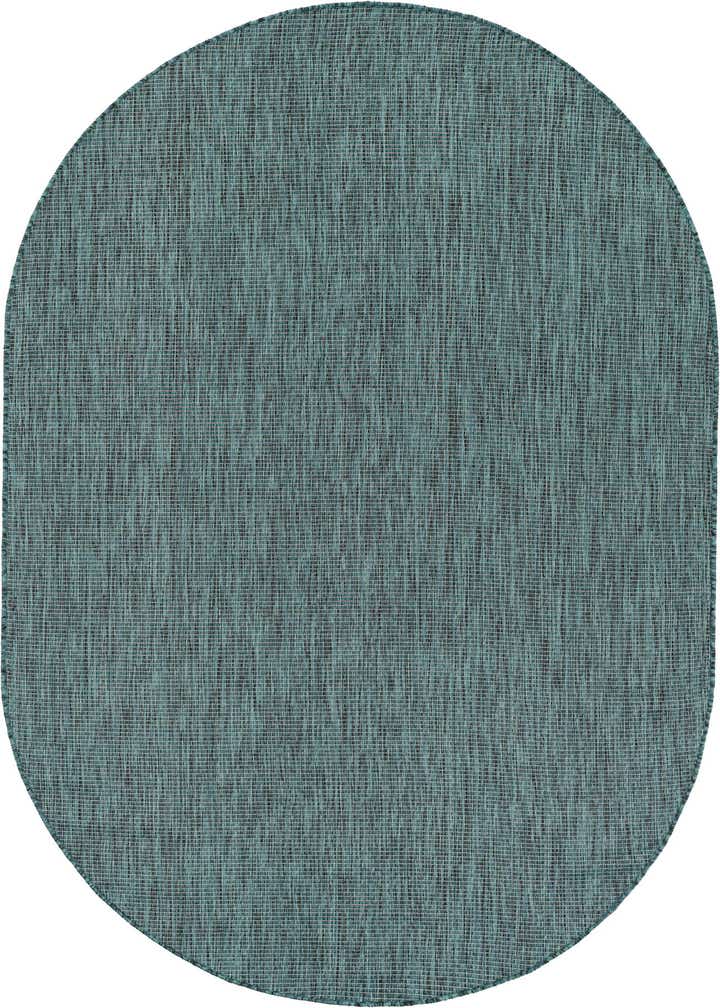 5' 3 x 8' Easy-Clean Solid Indoor / Outdoor Oval Rug