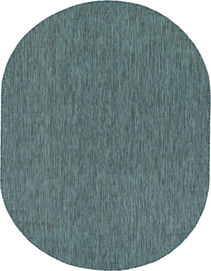 Detail image of 5' 3 x 8' Easy-Clean Solid Indoor / Outdoor Oval Rug