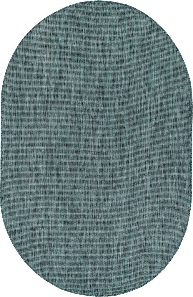 5' 3 x 8' Easy-Clean Solid Indoor / Outdoor Oval Rug