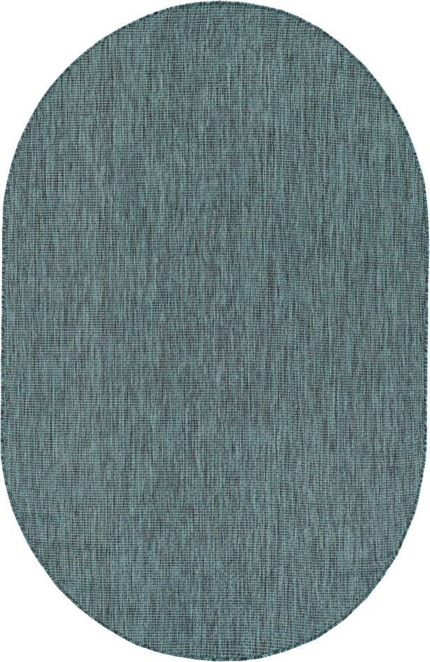 Detail image of 5' 3 x 8' Easy-Clean Solid Indoor / Outdoor Oval Rug