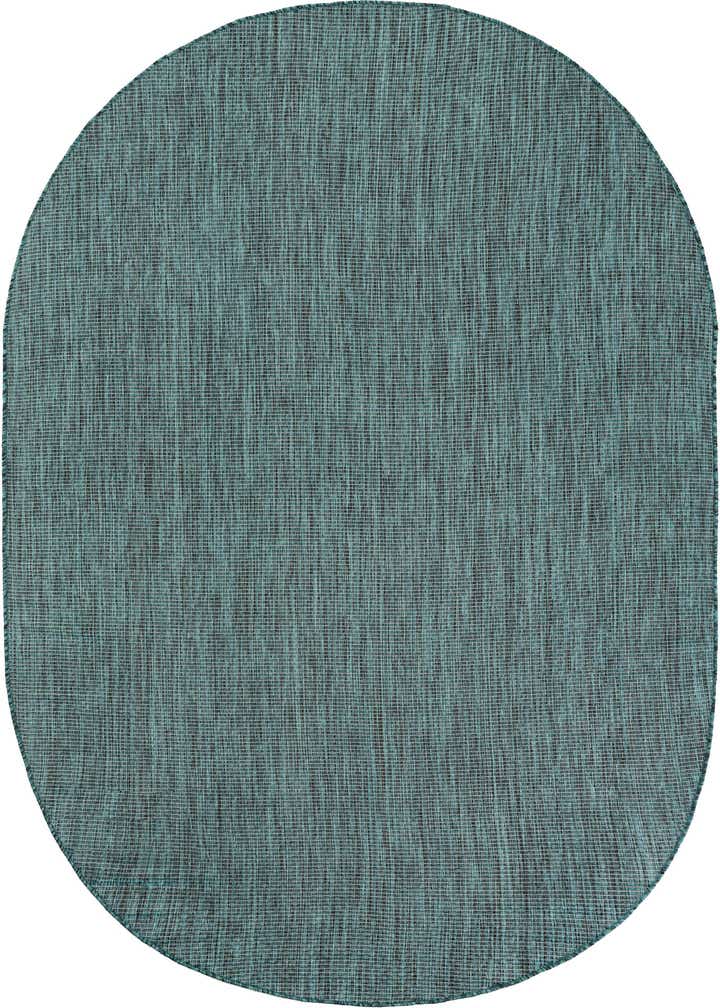 6' 1 x 9' Easy-Clean Solid Indoor / Outdoor Oval Rug