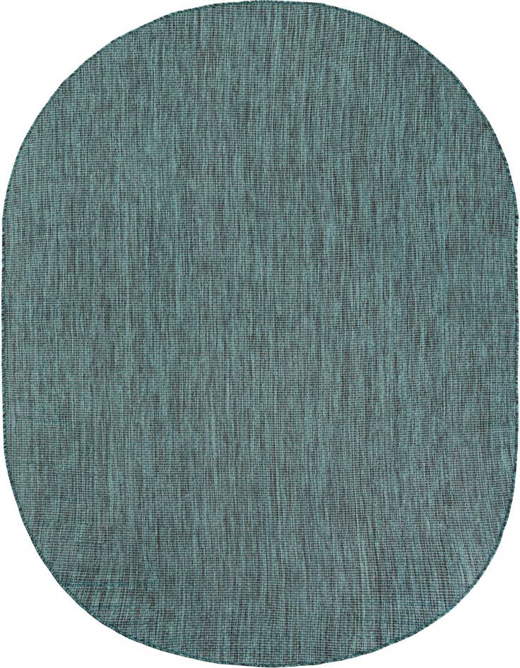 Detail image of 6' 1 x 9' Easy-Clean Solid Indoor / Outdoor Oval Rug