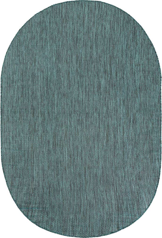6' 1 x 9' Easy-Clean Solid Indoor / Outdoor Oval Rug