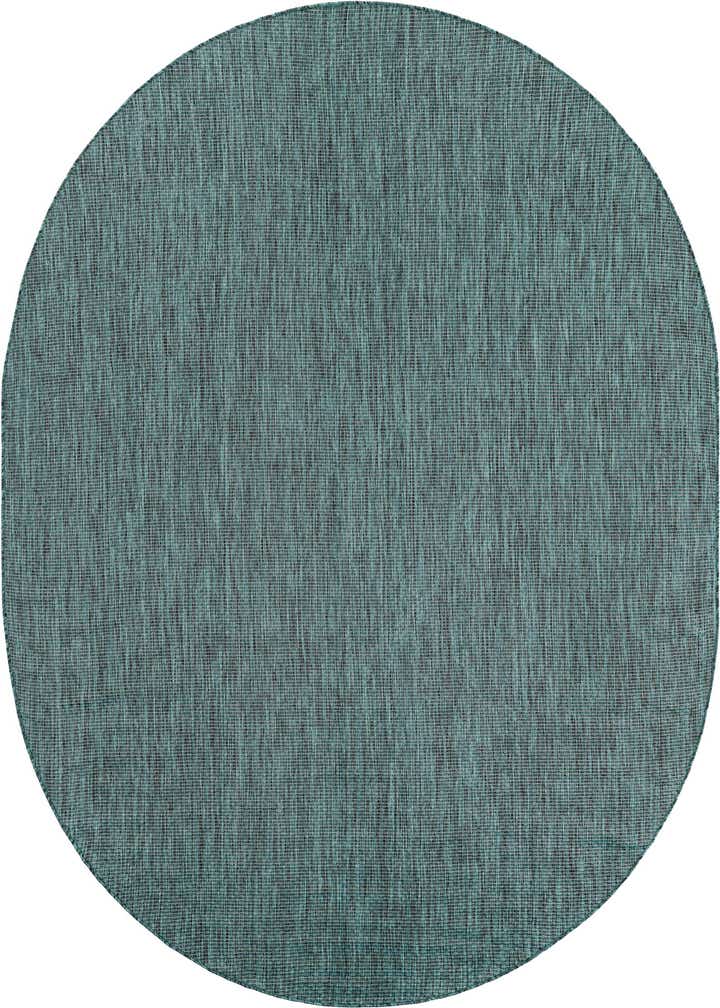 7' 10 x 10' Easy-Clean Solid Indoor / Outdoor Oval Rug