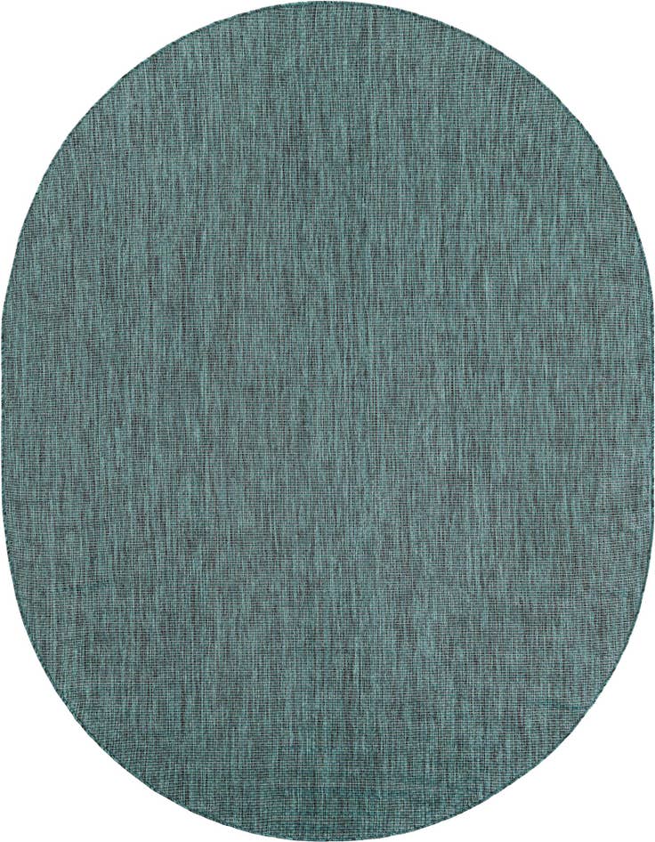 Detail image of 7' 10 x 10' Easy-Clean Solid Indoor / Outdoor Oval Rug