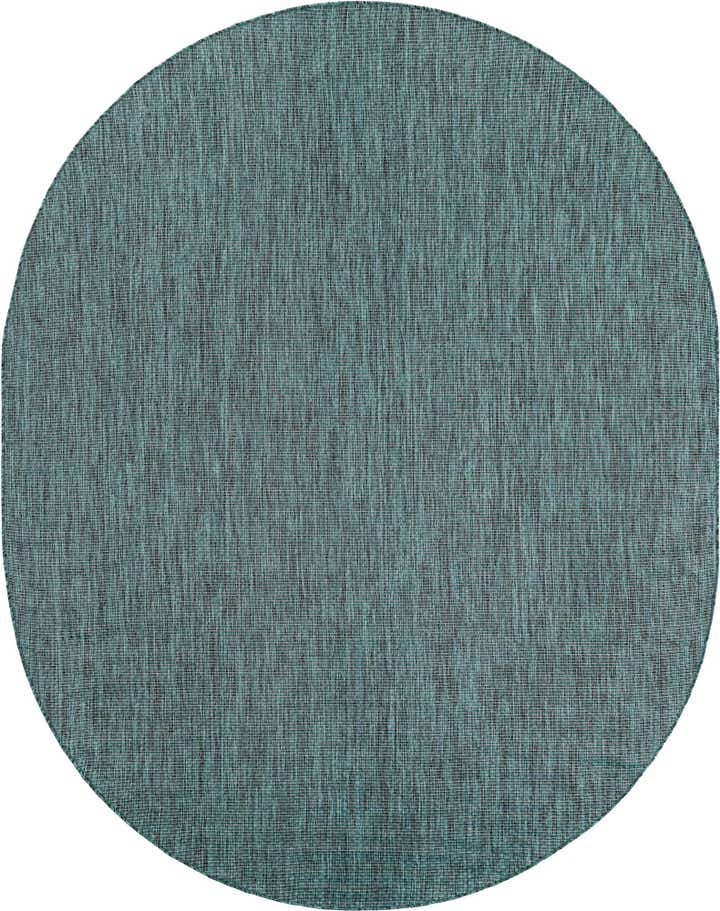 7' 10 x 10' Easy-Clean Solid Indoor / Outdoor Oval Rug
