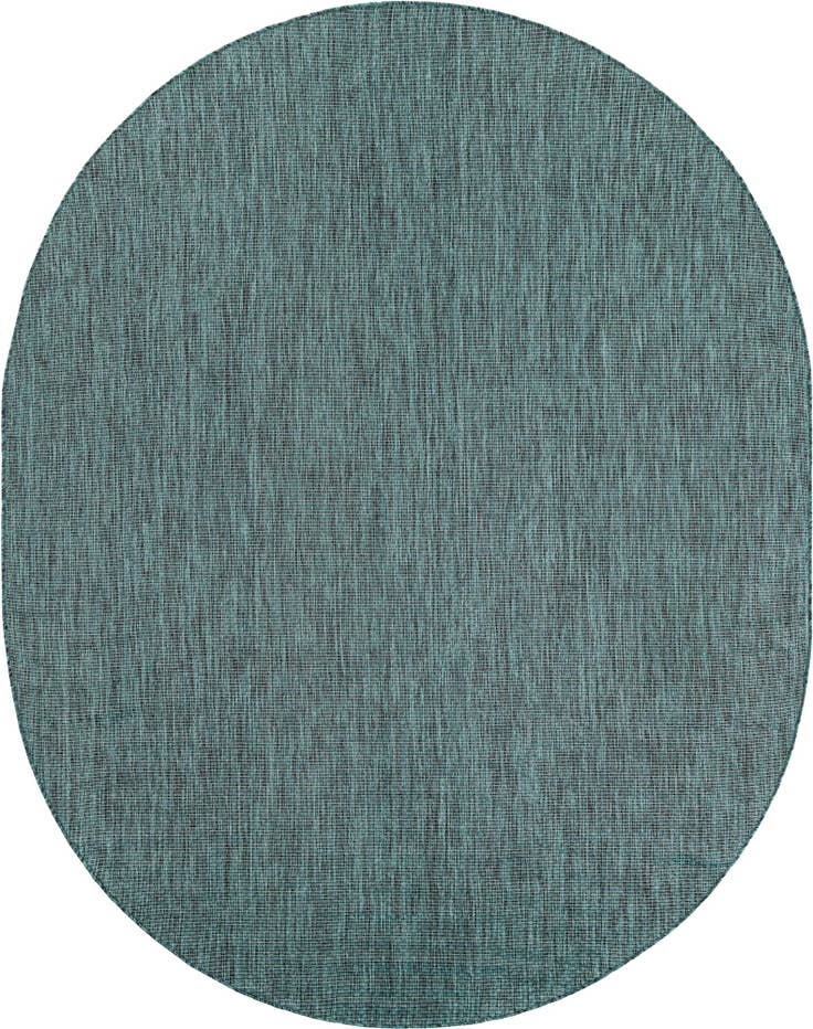 Detail image of 7' 10 x 10' Easy-Clean Solid Indoor / Outdoor Oval Rug
