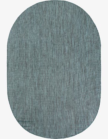 6' 1 x 9' Easy-Clean Solid Indoor / Outdoor Oval Rug