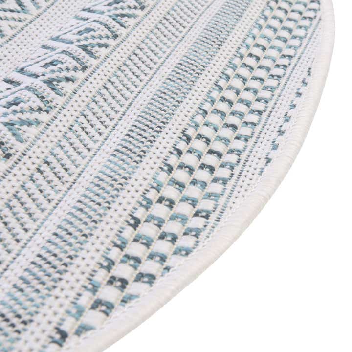 5' 3 x 8' Easy-Clean Striped Indoor / Outdoor Oval Rug