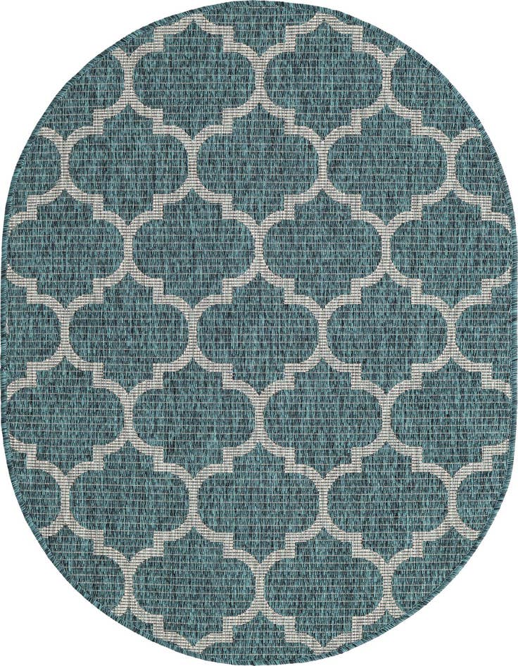 Detail image of 3' x 5' 3 Easy-Clean Trellis Indoor / Outdoor Oval Rug