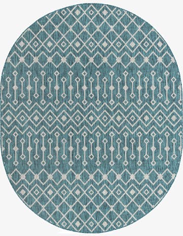 7' 10 x 10' Easy-Clean Trellis Indoor / Outdoor Oval Rug