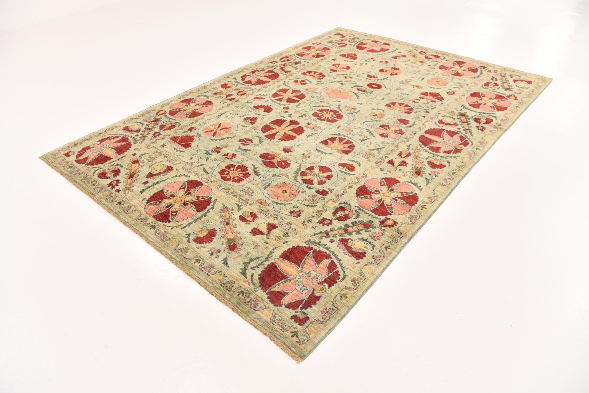 6' 6 x 9' 7 Hand Knotted Ariana Ziegler Oriental Rug
