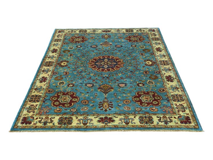 Detail image of 4' 1 x 6' 2 Hand Knotted Ariana Ziegler Rug
