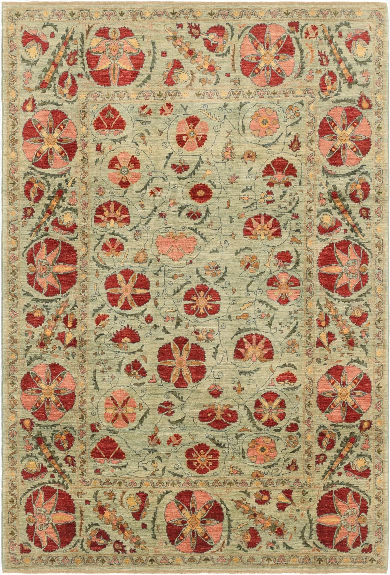 6' 6 x 9' 7  Hand Knotted Ariana Ziegler Oriental Rug