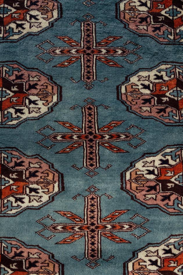 Detail image of 4' 3 x 6' 3 Hand Knotted Bokhara Oriental Wool Rug
