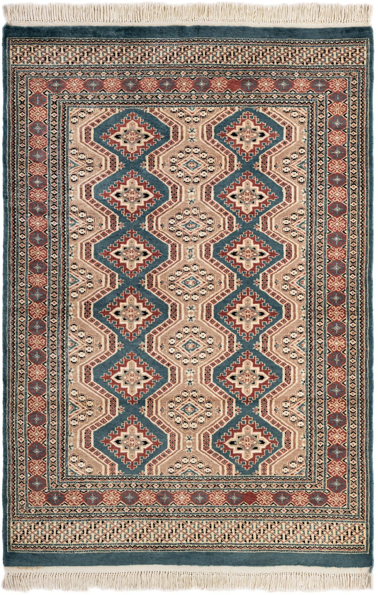 4' 3 x 6' 2 Hand Knotted Bokhara Oriental Rug