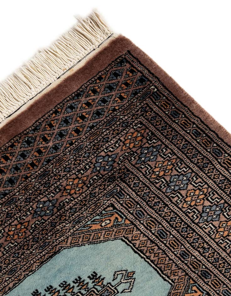 Detail image of 3' 3 x 4' 11  Hand Knotted Bokhara Oriental Wool Rug