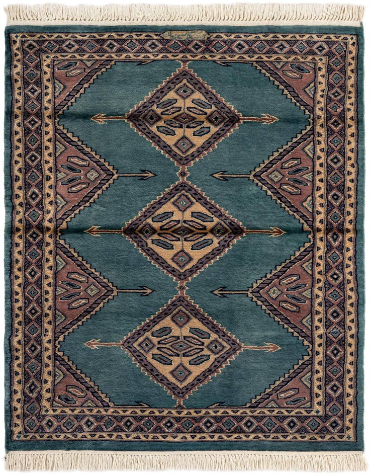 Detail image of 3' 1 x 4' 11 Hand Knotted Bokhara Rug